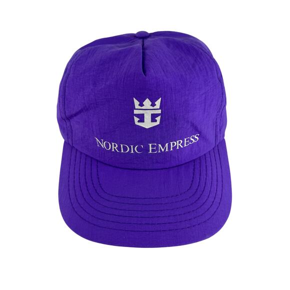 Vintage Royal Caribbean Nordic Empress Hat‎ Snapback Purple Nylon Cruise Cap - Picture 2 of 8